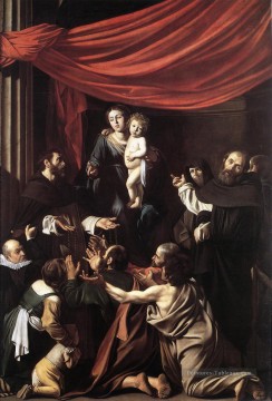 Madonna del Rosario Caravage Peinture à l'huile